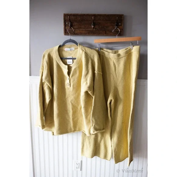 Free People Hailee Sweater Set Large Dried Moss NWT - Picture 3 of 5